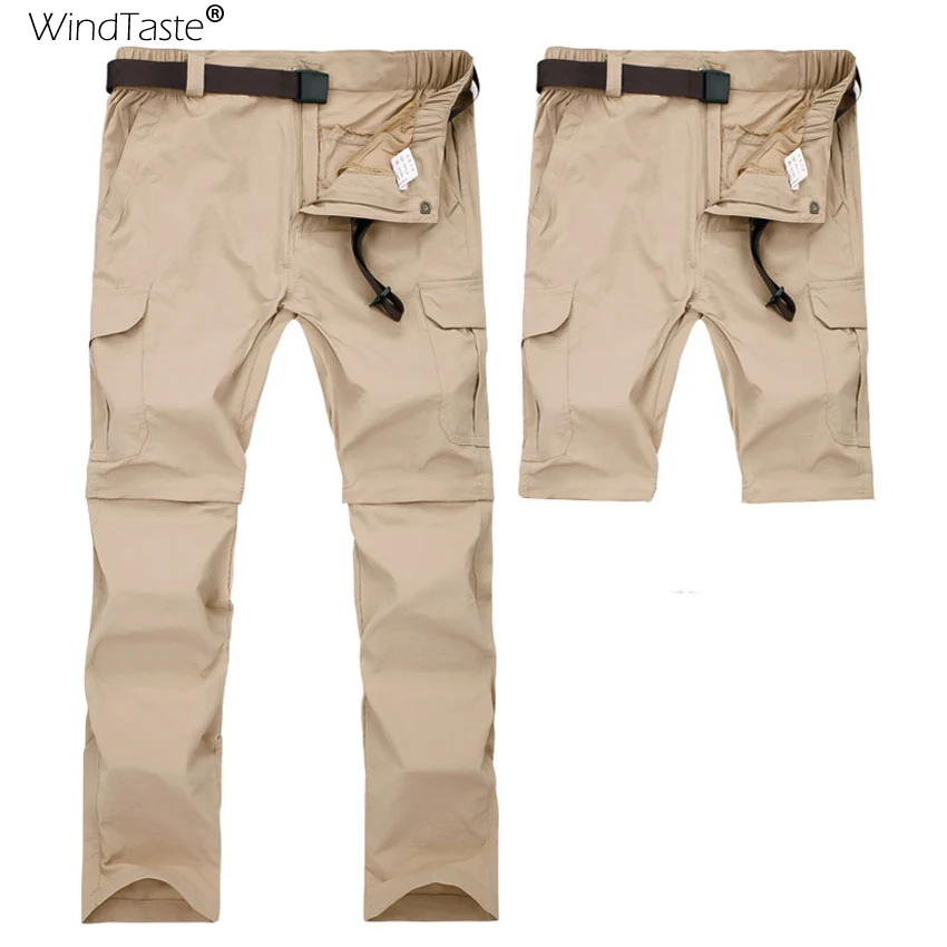 WindTaste 7XL رجل الصيف الجافة سريعة تنفس السراويل المشي في الهواء الطلق الرياضة الإرتحال التخييم الصيد القابلة للإزالة الذكور السراويل KA065