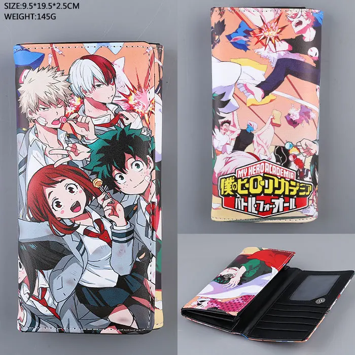 

Anime my hero academia Long Wallets Coin Pocket Purse Cell Phone Pocket Billfold toy gift