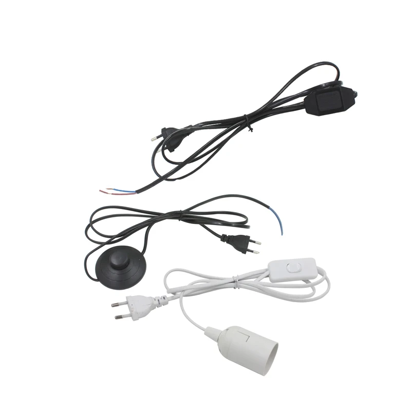 

Dimmable Button Switch Power Cord EU Plug Line Cable Wire For DIY LED Floor Lamp/Reading Light E27 connector Foot button