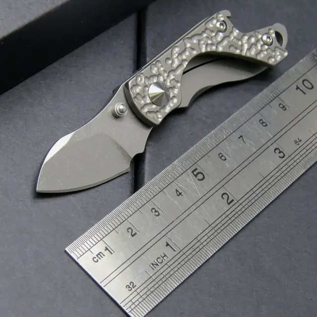 High Quality Mini Knife S35VN 100 61HRC Ball Bearing Titanium Handle