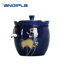 Золотое покрытие емкость для хранения чая расписанный вручную керамический банки печать чайная посуда Кофейные зерна Tieguanyin пуэр угги украшение