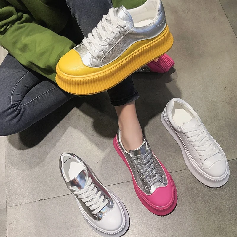 Женские туфли на плоской подошве FeiYiTu весна 2019 6 см кроссовки платформе слипоны
