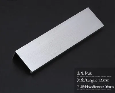 Hole distance 96-2 96 128 160 256 мм, современный простой скрытый ящик для шкафа, ручка из алюминиевого сплава, ручка для двери шкафа с краем, матовый золотой цвет - Цвет: Hole distance 96-2