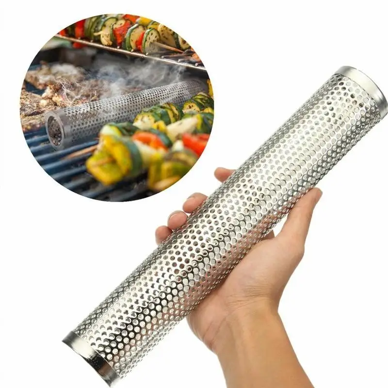 

Square/Round Shape BBQ Stainless Steel Perforated Mesh Smoker Tube Filter Gadget Hot Cold Smoking