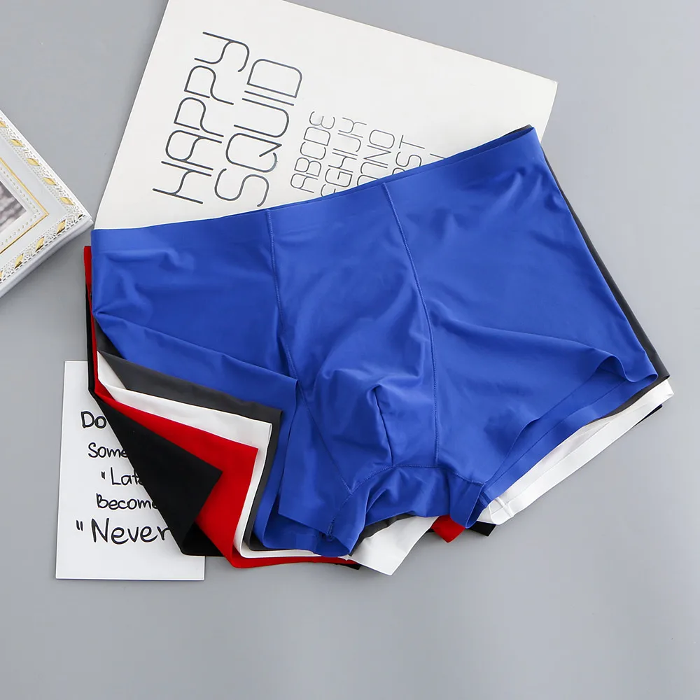 

1pcs Men's underwear One-piece seamless breathable men's boxer Mesh light and quick-drying nylon ice silk underwear