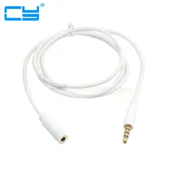 Cablecc белый Цвет 3, 5 мм 4 полюса аудио стерео наушники Мужской Женский удлинитель