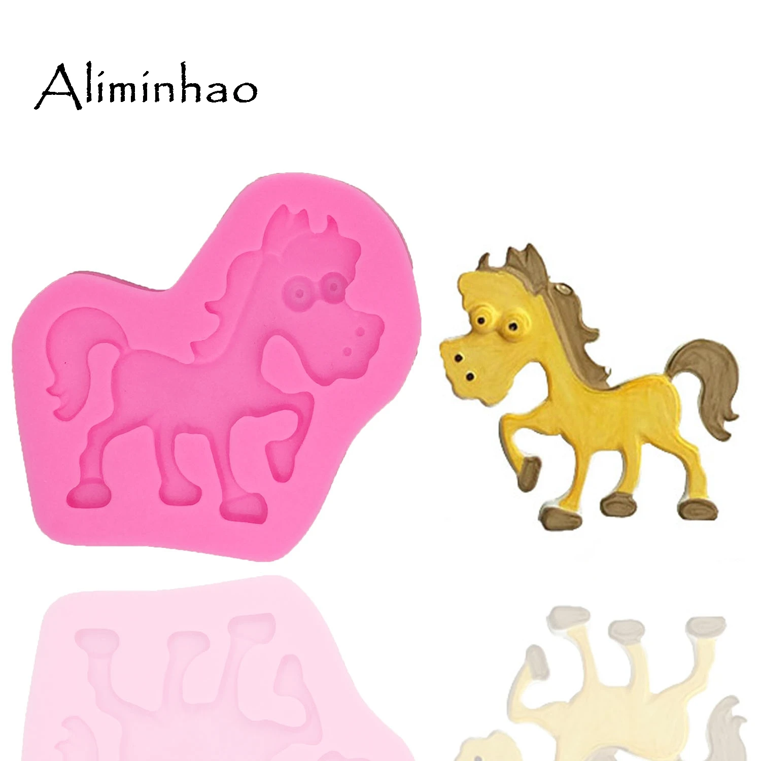 

B1352 vaca elefante caballo jirafa animales estilismo herramientas para arcilla silicona molde para dulce pastelero de chocolate pastel herramientas de decoración