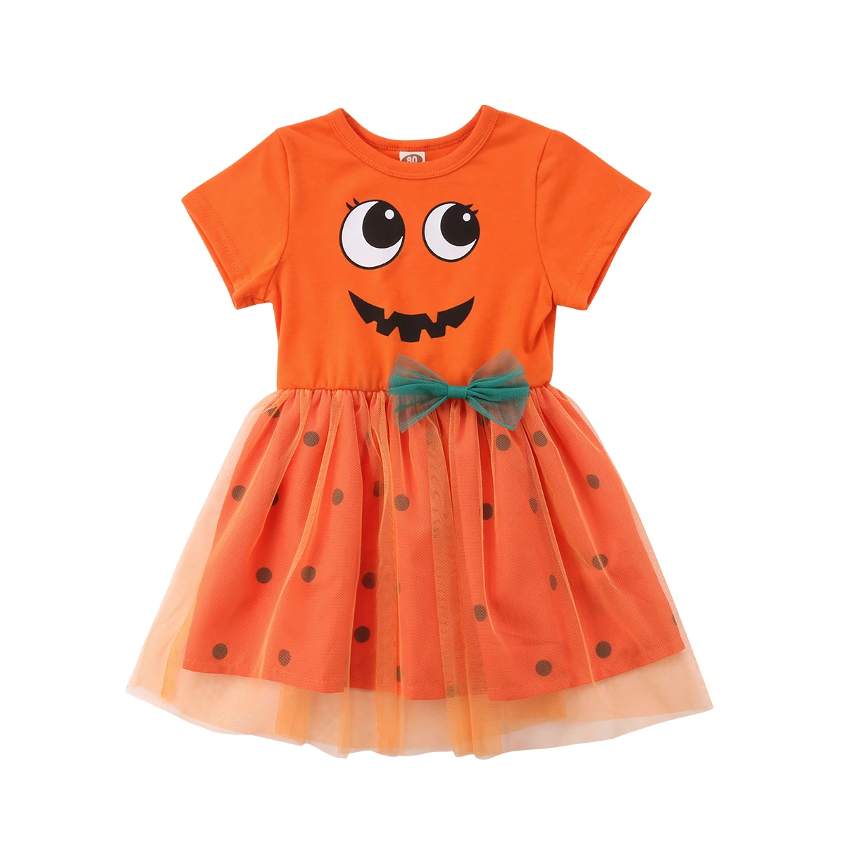 

Emmababy New Cute Toddler Kids Girl Halloween Pumpkin Printed Dress Outfits Party Dresses Clothes