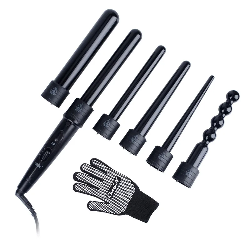 

LED Ceramic Bead Hair Curler Roller Curling Wand Interchangeable Barrel 9MM-32MM Hair Crimper Dry&Wet Dual Use Fast Heating