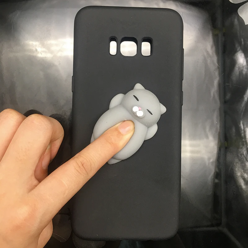 3d Squishy Cat Silicon TPU Soft Cases For Samsung Galaxy S8 S9 plus S7 S6 J3 J5 J7 2017 j510 J710 j310 A6 Candy Back phone Cover (25)