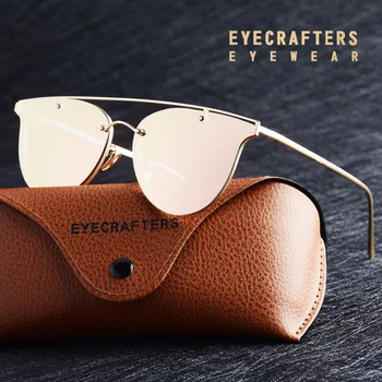 

Double Bridge Frame Luxury Designer Shades Eyecrafters Original Brand Polarized Sunglasses Fashion Cat Eye Womens Glasses