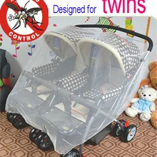 Новорожденных противомоскитная сетка для коляски для близнецов Детские для коляски протектор Fly Midge насекомое Жук крышка Младенцы двойной толкатель сетевое заграждение