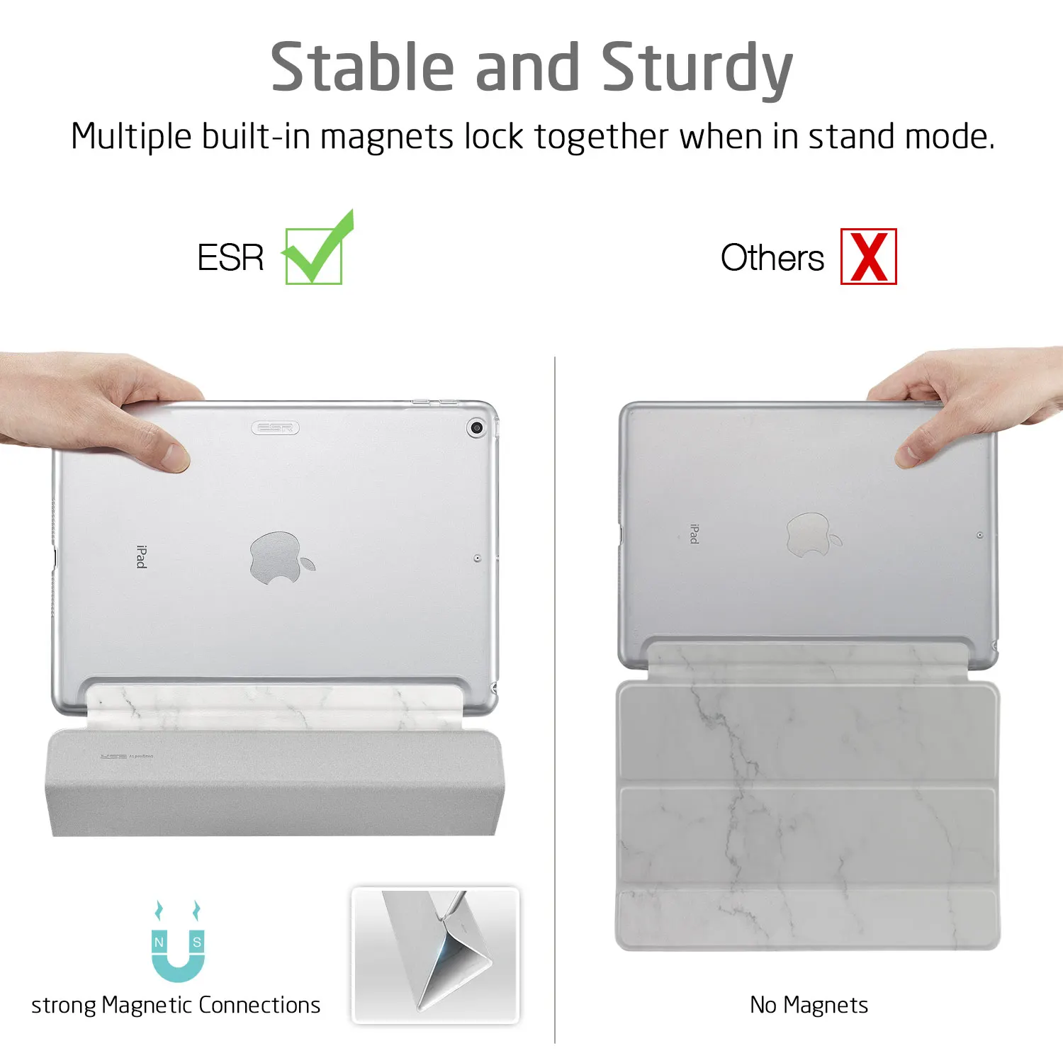 Чехол ESR для iPad mini 5, мраморный трехслойный чехол, жесткая задняя крышка, легкий смарт-чехол с подставкой для iPad Mini 5 7,", чехол