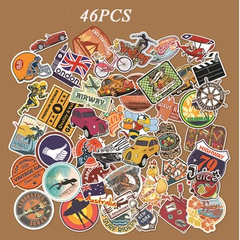 

46pcs hot pin outdoor sport waterproof sunscreen Stickers For Fridge Travel Suitcase Bike Sliding Plate Car Styling