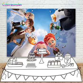 

Photography Background Baby Boy Strok Daniel with Their Friends and Family 5x7ft for Newborn Blue Sky with White Clouds Backdrop