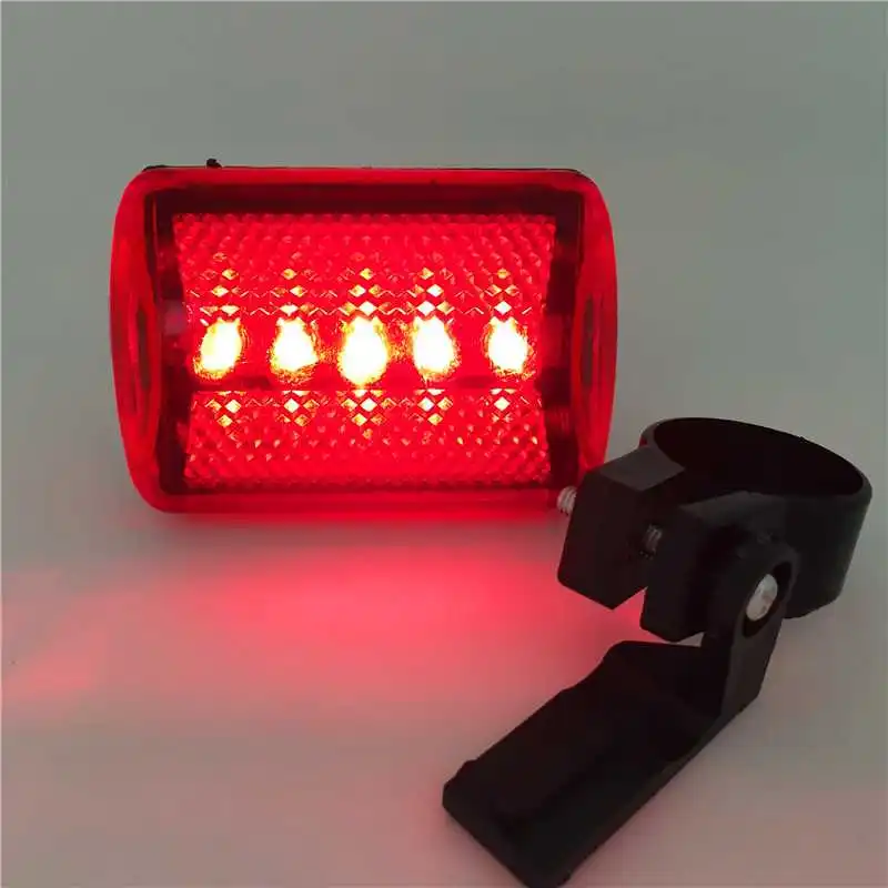 Cheap New Arrival Bike Bicycle 5 LED Rear Tail Light Bike Bicycle Red Back Light Safety Warning Flashing Lights 8