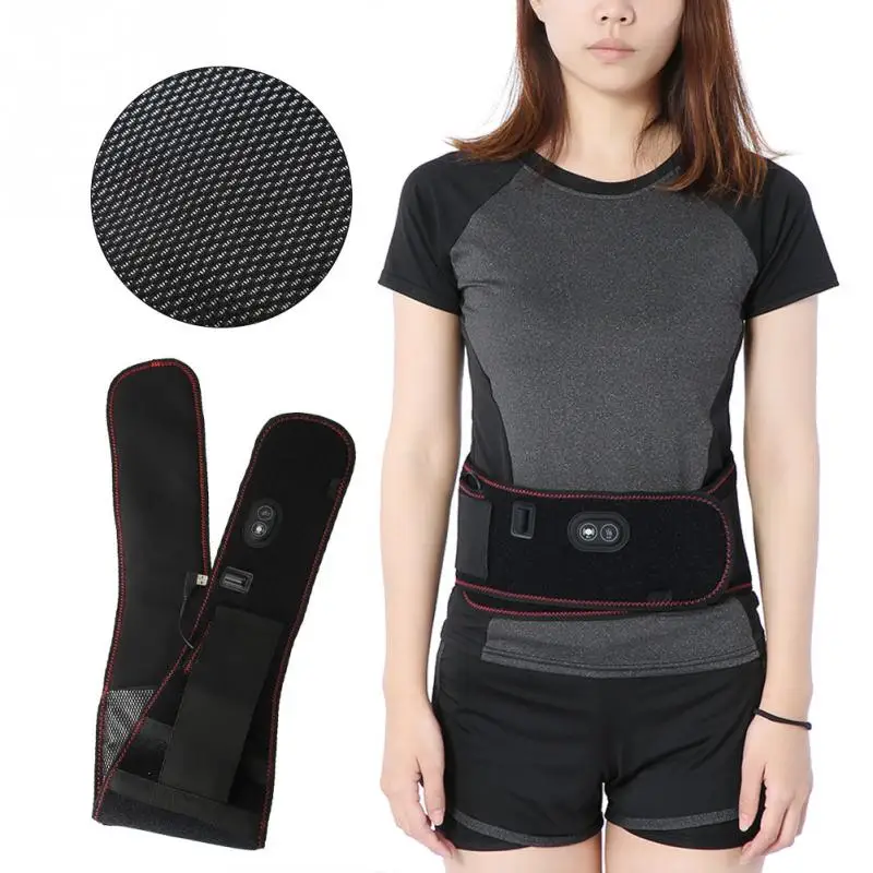Electric Heating Vibration Abdomen Waist Support Warm Massage Brace