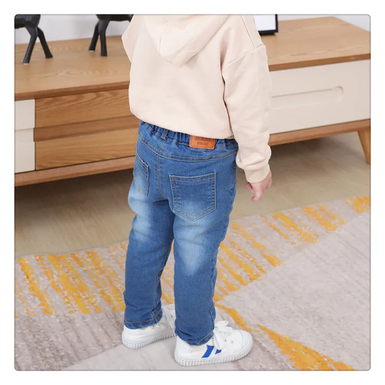 1-6 y children baby boy denim jeans winter pants velvet thick warm trousers toddler jeans for boys elastic waist kids clothes (9)