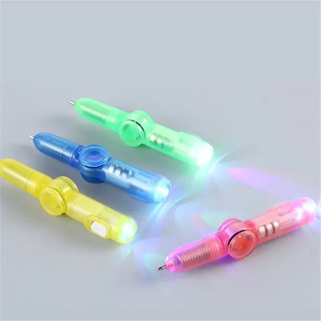 LED Spinning Pen Ball Pen Fidget Spinner Hand Top Glow In Dark Light EDC Stress Relief Toys Kids Toy Gift School Supplies 2