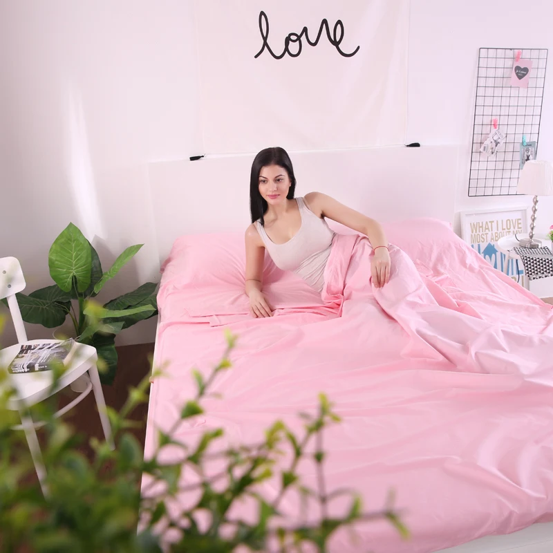 

VILEAD 200*210 cm Portable Travel Sleeping Bag Pure Cotton Soft Comfortable Two-sided Prevent Dirty for Two Persons Outdoor