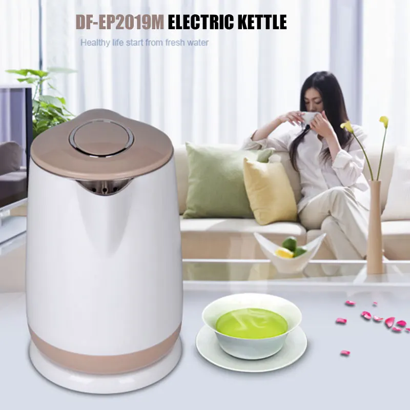 

Insulation Electric Kettle Anti-Scald Stainless Steel Big Pot Mouth Quickly Boil Boiled Water Exquisite Pattern High Capacity