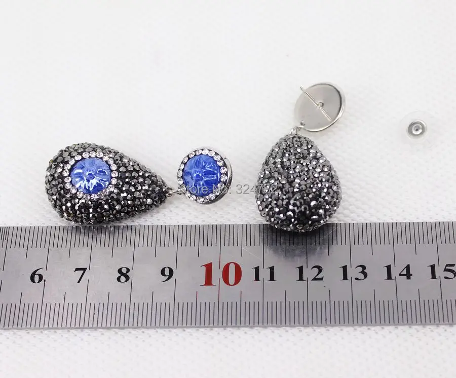 5 пар модные серьги капли воды Кристалл Rhinestone с Керамика бусинами|drop earrings|earrings