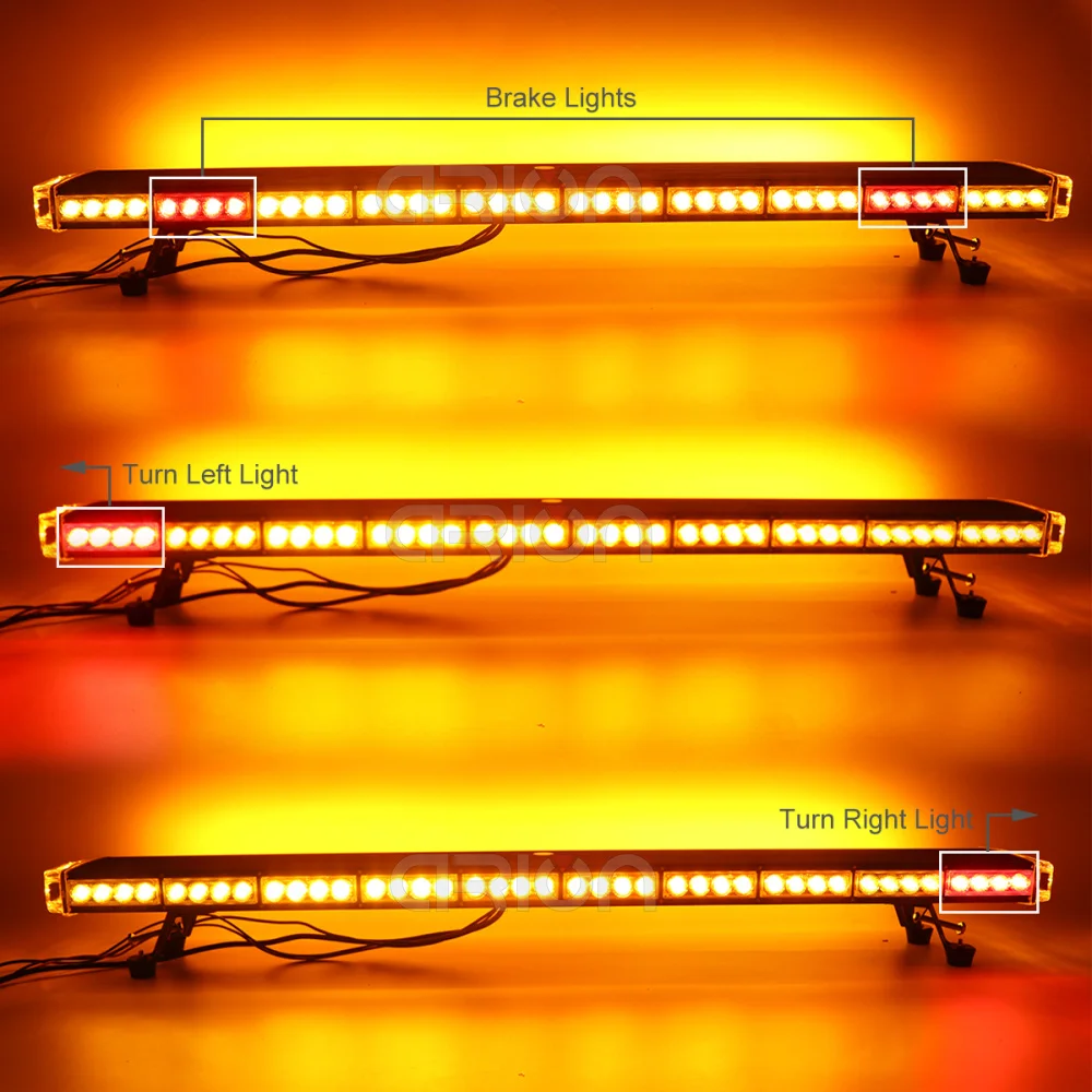 2" до 54" светодиодный стробоскопический светильник-бар пожарный полицейский мигающий авариПредупреждение светильник для автомобиля, грузовика, задний светильник с тормозом, Поворотный Светильник s Янтарный