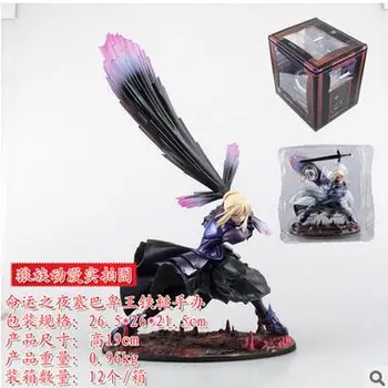 

19cm Fate Stay Night Saber Sword fighting Action Figures PVC Collection Figures toys for christmas gift free shipping