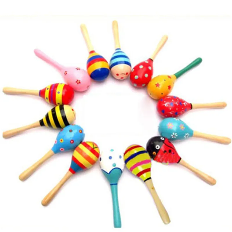 

2017 Percussion Musical Instrument Rattle Sand Hammer Baby Kid Mini Wooden Ball Toy Nice Gifts