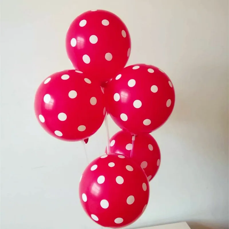 

30pcs/lot12 inch 2.8g latex red white dot balloons happy decoration new year helium balloon wedding birthday party supplies