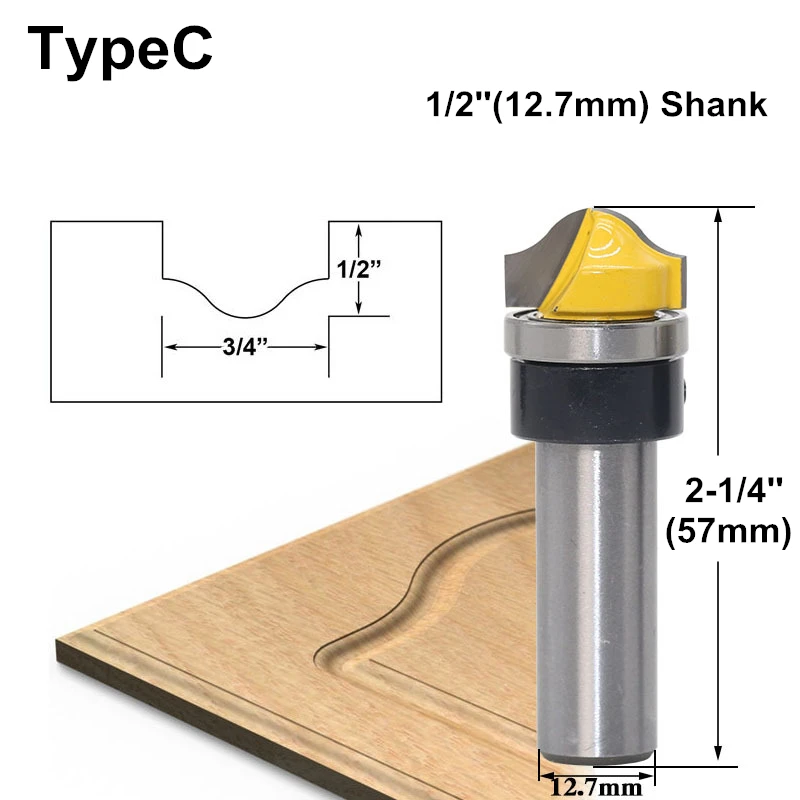 RCT 1/4 ''/8 мм/1/2'' хвостовик формования дуговой фрезы обрезки фрезы для деревообрабатывающие столярные инструменты для резки древесины