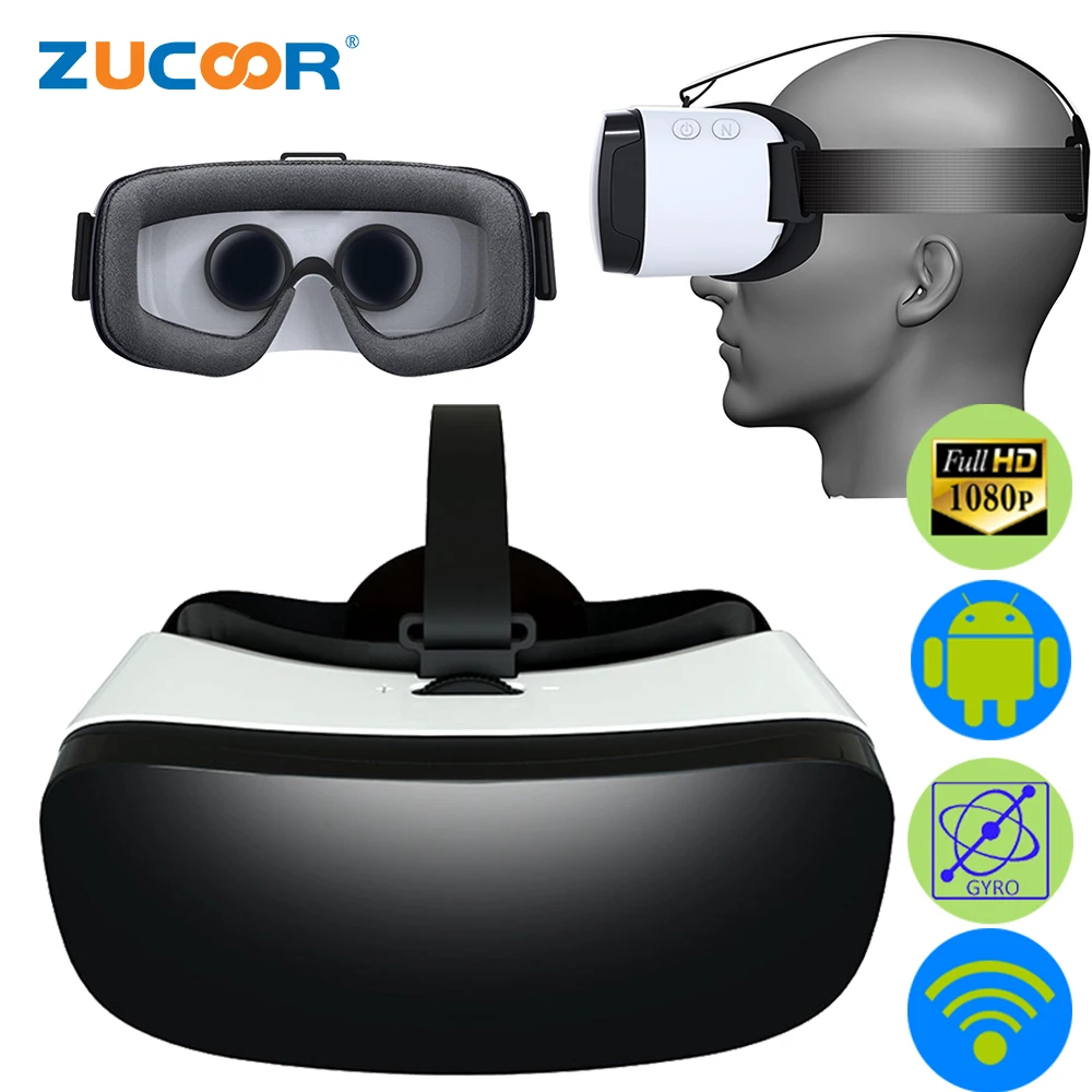 3D VR Кино Игры Очки Box Четырехъядерный процессор Google Виртуальная Реальность Android 5.1