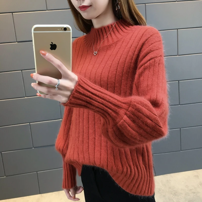 2020 Spring Knitting Women Sweaters Autumn Soft Turtleneck Large Size Cashmere Sweaters Warm Elasticity Pullover Knitted Jumper