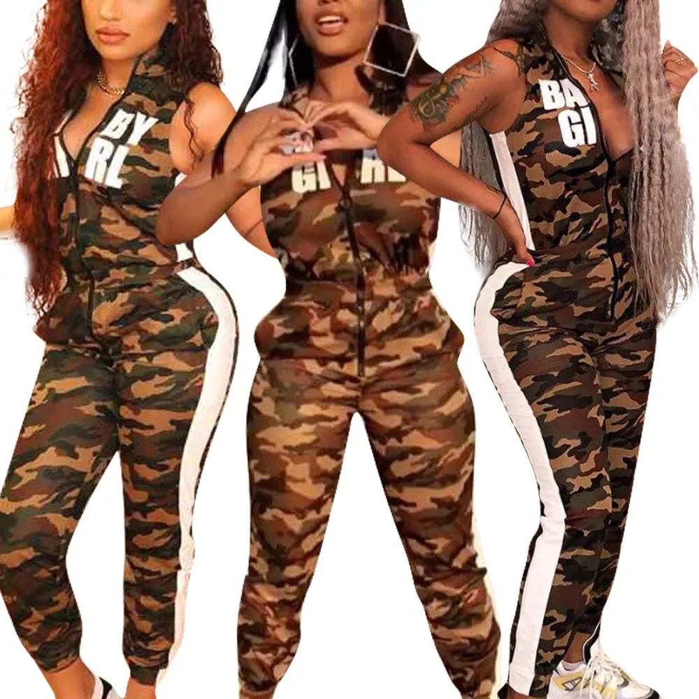 Aliexpress.com : Buy Letter Printed Casual Camouflage Jumpsuit Women