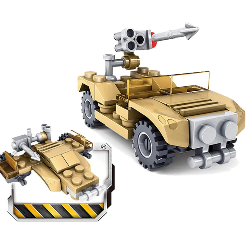  16 in 1 Army Tank Building Blocks 544PCS sets Military Vehicles Compatible toys city Weapons Bricks