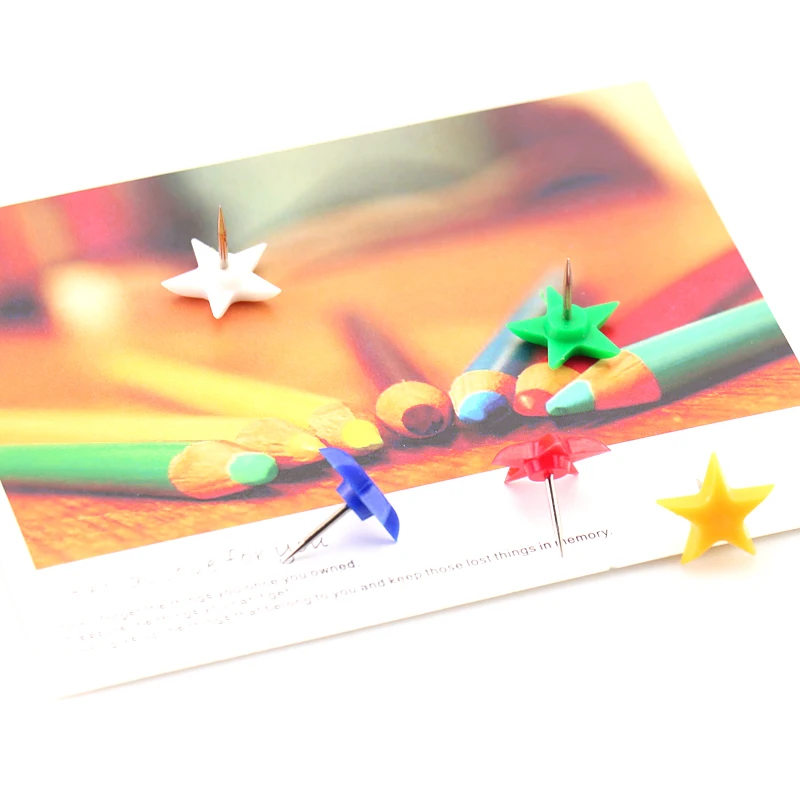 Высокое качество пластик качество пробки доска Детская безопасность в форме звезды цветной Push шпильки Thumbtack офисные школьные принадлежн