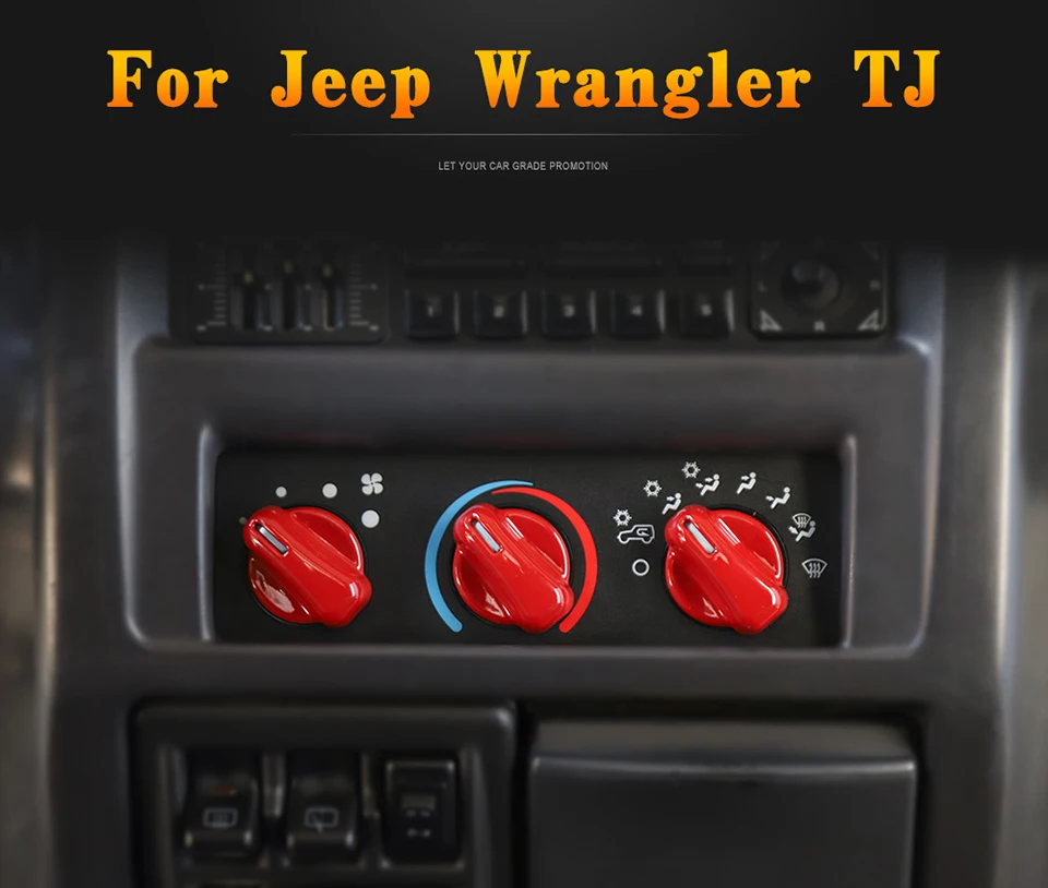 SHINEKA ABS интерьер кондиционер кнопка включения украшения крышка отделка наклейки для Jeep Wrangler TJ 1997-2006 стайлинга автомобилей