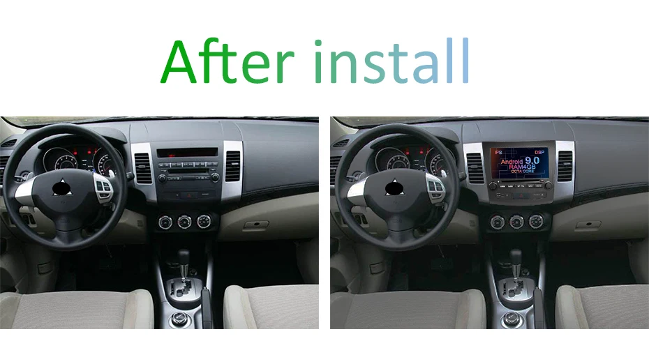 Discount IPS DSP Android 9.0 4G RAM 64G 2 DIN Car GPS For Mitsubishi Outlander DVD PLAYER stereo RADIO receiver navigation tape recorder 5