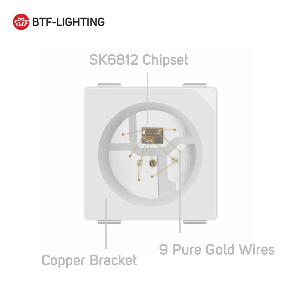 10 ~ 1500 шт. SK6812 5050/3535 (4 штырька) 5050SMD (аналогична WS2812B) индивидуально Адресуемая