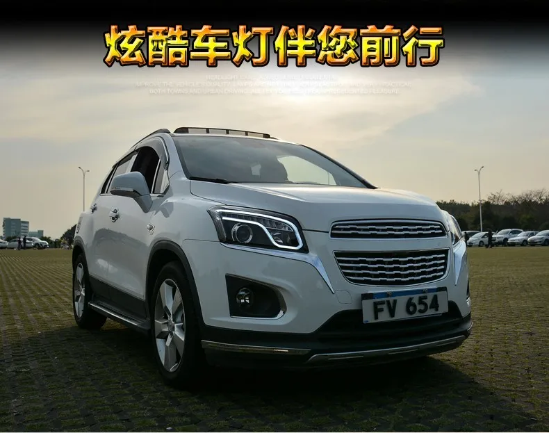 KOWELL автомобильный Стайлинг для Chevrolet Tracker светодиодный фары Trax DRL Биксеноновые линзы дальнего ближнего света парковка противотуманная фара