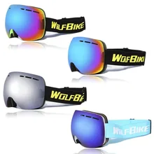 WOLFBIKE BYJ-018 UV400 уличные защитные очки двухслойные ветрозащитные лыжные очки противотуманные сферические поверхностные защитные очки