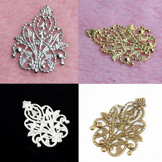 Leaves Filigree Connectors 20Pcs Metal Crafts Connector For Jewelry ...