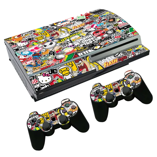 Best Offers Skin Sticker Decal for PS3 Fat PlayStation 3 Console and Controllers For PS3 Fat Skins Sticker Vinyl Film - Graffiti Boom