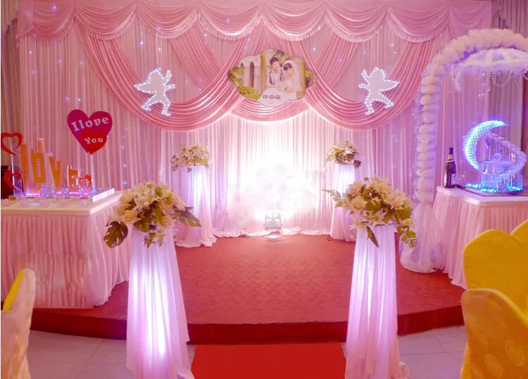 

10ft x 20ft Hot pink Wedding Backdrop Stage curtain Wedding Decoration