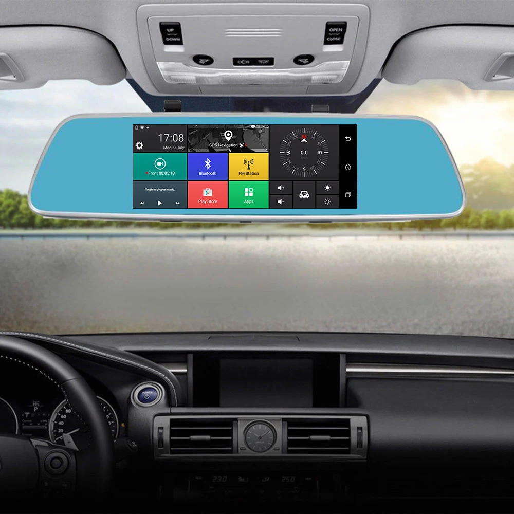 Зеркало заднего вида Panlelo V101 с GPS навигацией камерой 3G/4G Wi Fi 1 ГБ ОЗУ 16 Гб ПЗУ Android 5