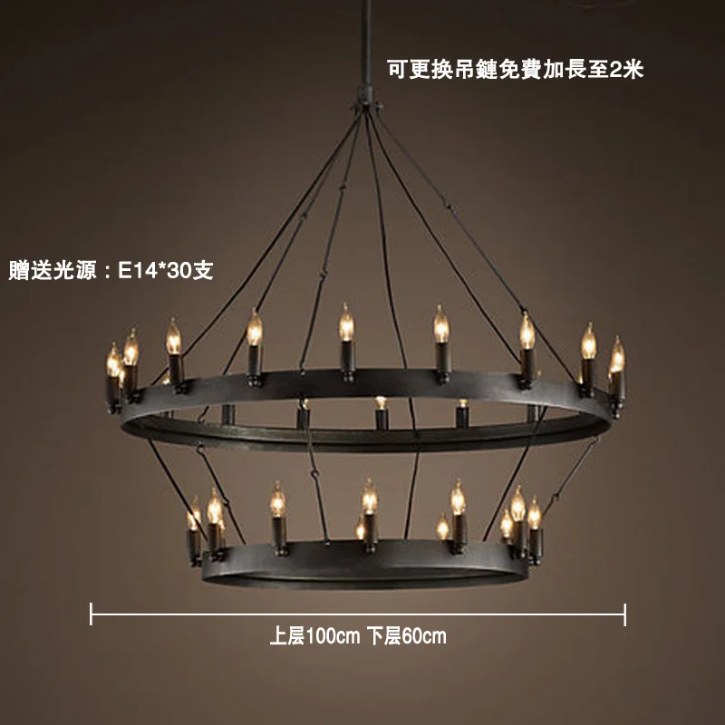 American Vine Round Table Loft Double American Vine Round Table Loft Double Candle Chandelier The Restaurant A Large Living Room Wrought Iron Chandelie Aliexpress