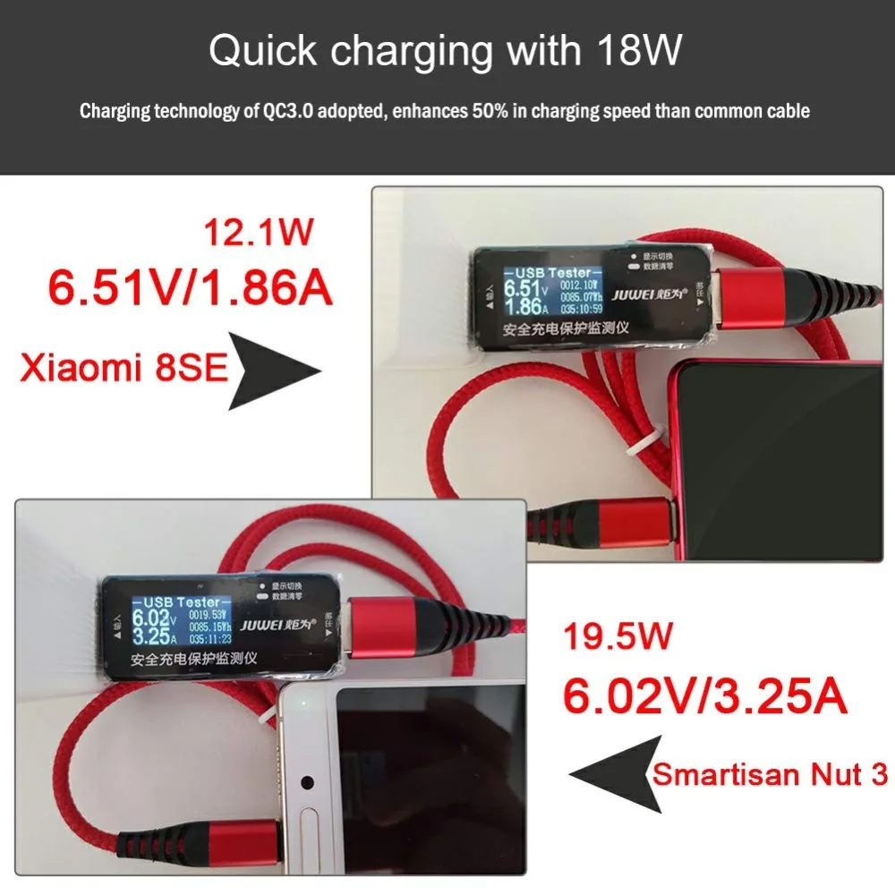 TOPK AN42 2 M 3 M USB نوع C كابل ل USB C الهاتف المحمول كابل 3A سريعة تهمة 3.0 سريع شحن USB-C نوع C كابل