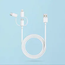 Xiaomi mfi-контроллеров сертифицировано для iPhone Lightning/Micro USB к Тип C кабель данных 3 в 1 Зарядное устройство кабель