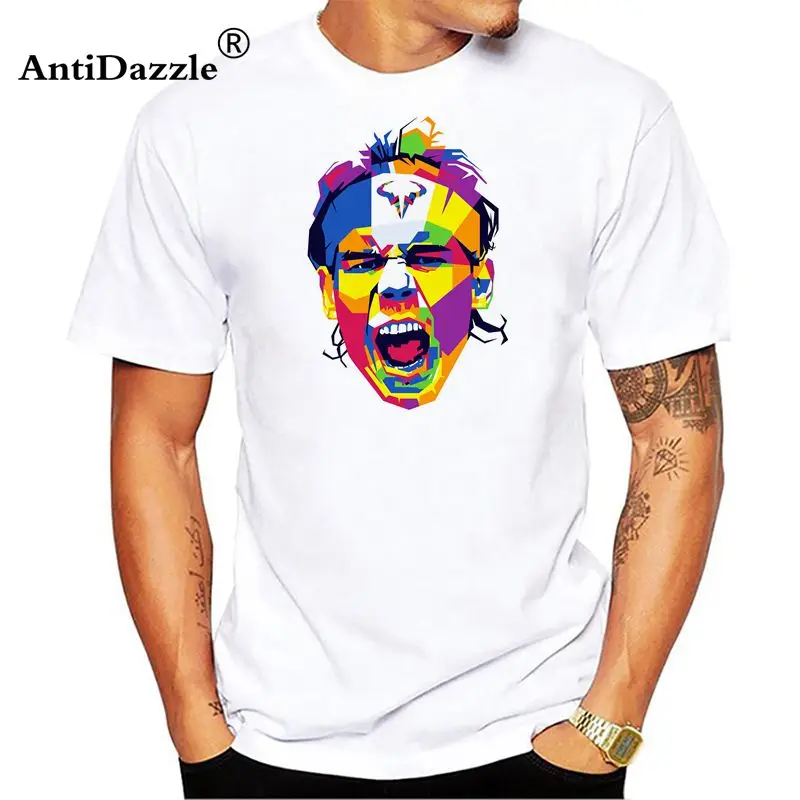 Antidaazle Roger Federer T-Shirt Short Sleeve White Cartoon tshirt Top Tees For Men | Мужская одежда