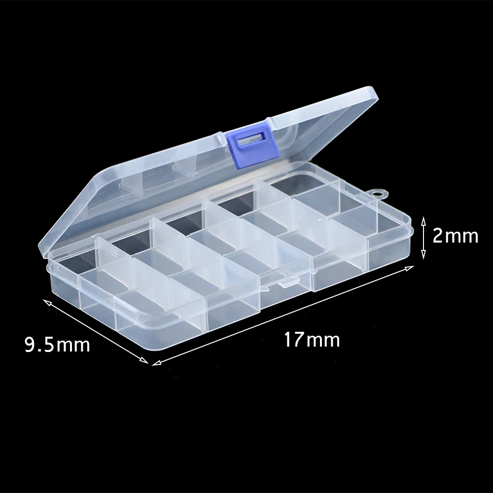 

WLYeeS Adjustable 15 Grids Transparent Empty Jewelry Beads storage Box Compartment Container Case Container Home Supplies Boxes